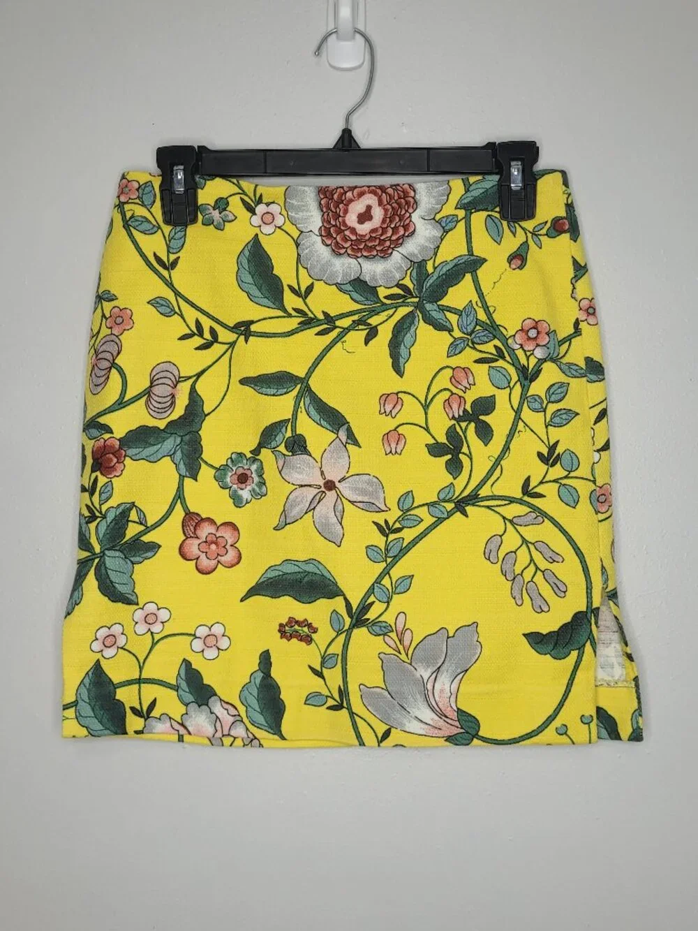 Loft Outlet yellow green flower print whimsy short bright garden party skirt 2